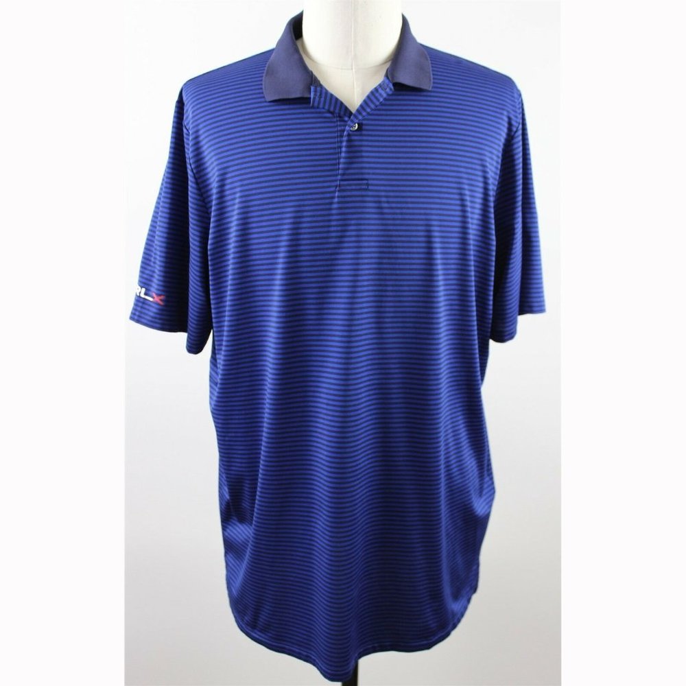 NEW RLX Ralph Lauren Performance Stripe Polo Shirt  XL